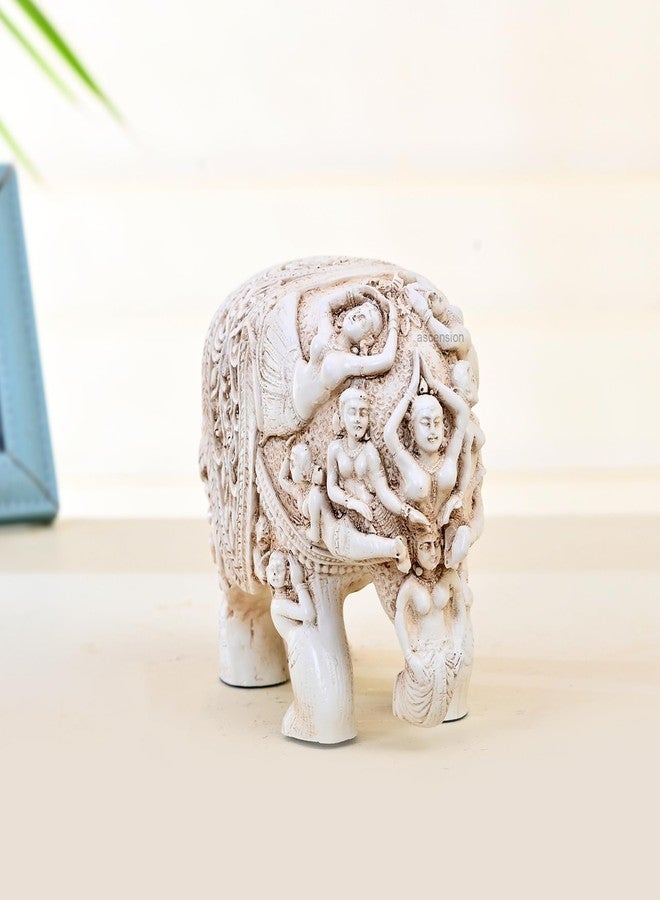 أسينشين تمثال فيل مصنوع يدويًا من Ascension، قطعة ديكور فنغ شوي فاستو لجلب الحظ، مناسب للمنزل وغرفة المعيشة والفندق والمطعم، تمثال حيواني، تحفة فنية عتيقة على شكل فيل، زينة ديوالي - Image 3